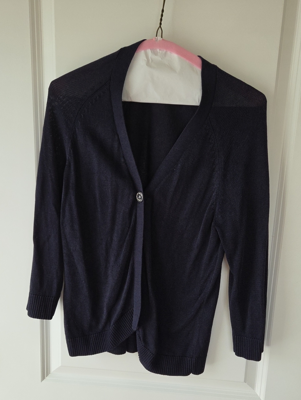 Women’s Navy V-Neck Cardigan Sweater